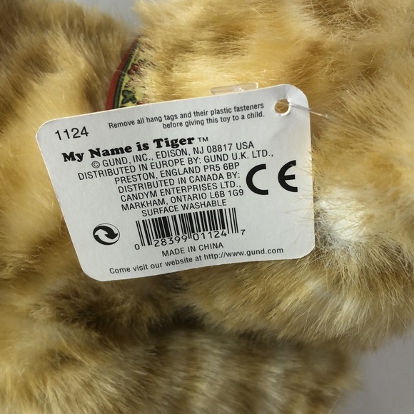 Gund Tiger 1124 Tabby Kitten Orange White Stuffed Cat 10” - Picture 7 of 7